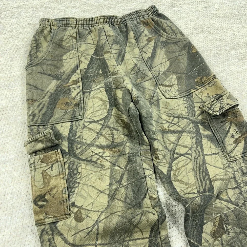 Vintage Jerzees Camo Sweatpants Men‎ Medium Cargo Jogger 90s Y2K USA Hardwoods